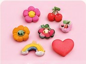 Colourful shoe charms